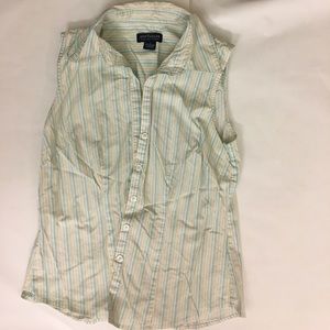 Sleeveless striped button down