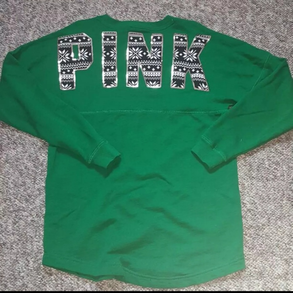 Vs Pink Holiday Varsity Crew