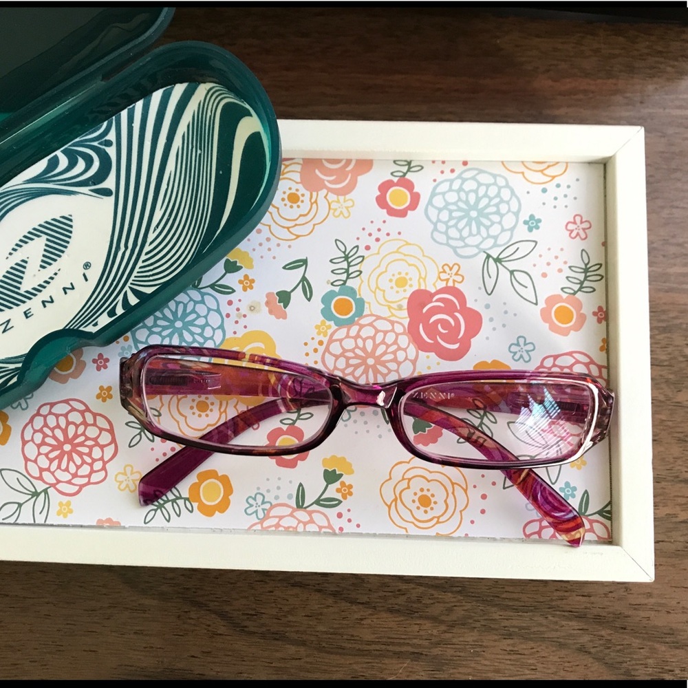 zenni optical red confetti frames