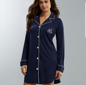 Ralph Lauren Night Shirt Nightgown Navy Blue