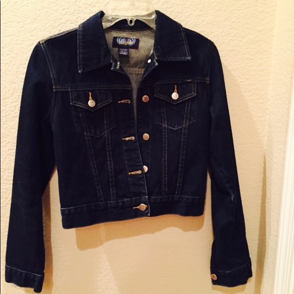 short dark denim jacket