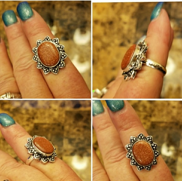Among the Stars Blue Sandstone Ring Set – Written in the Stars Genuine Sandstone Ring Size 9