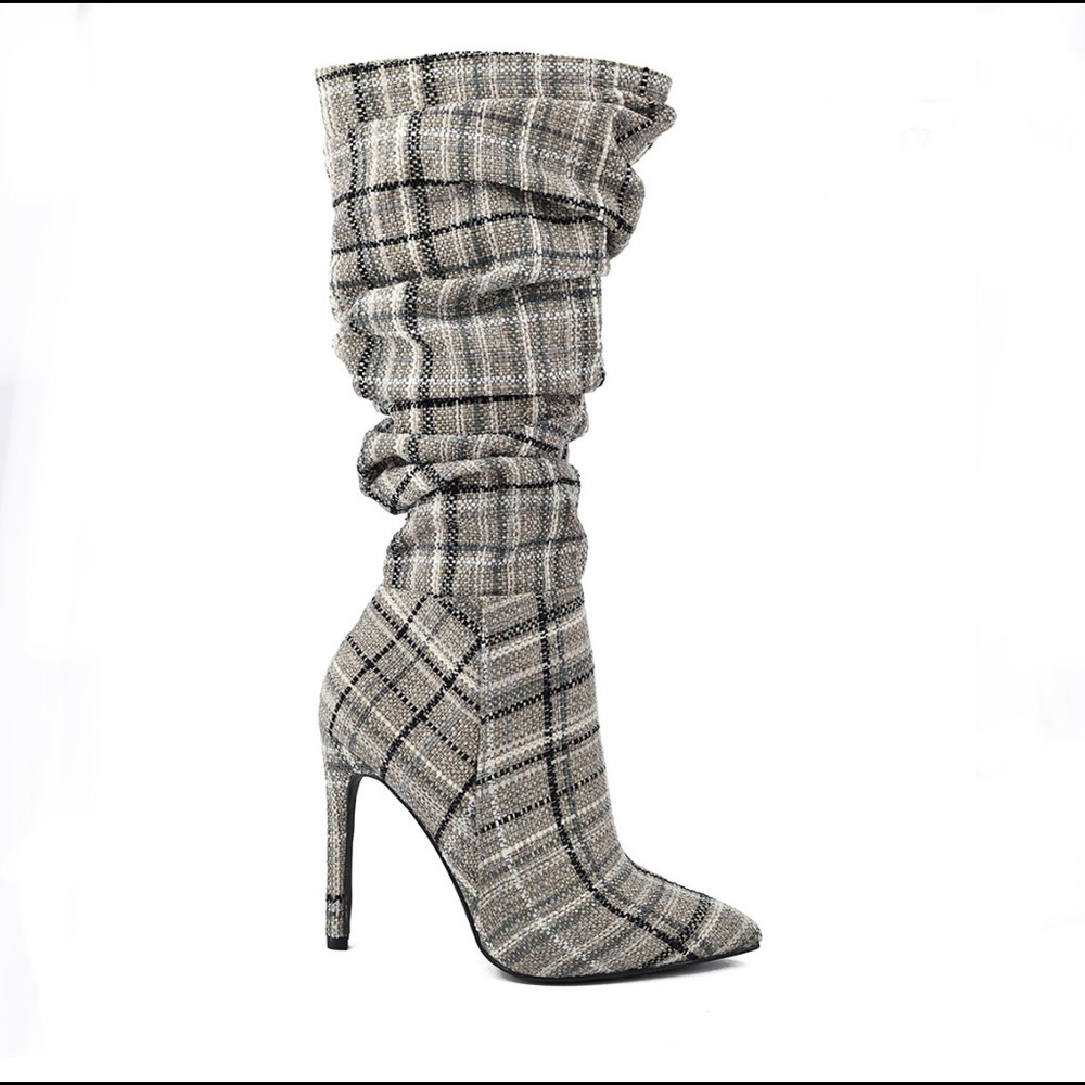 Plaid Stiletto Boots