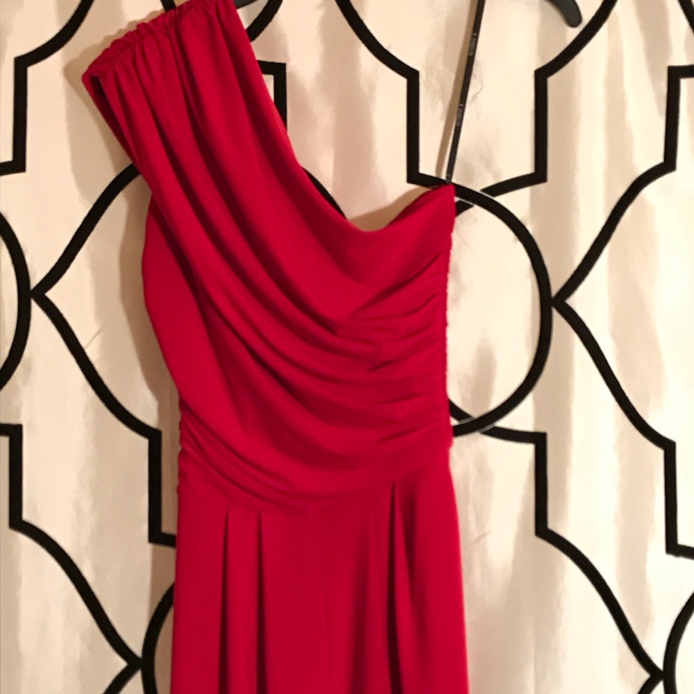 Red One-shoulder Jumpsuit - Picture 2 of 4