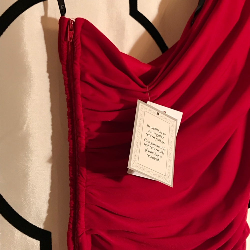 Red One-shoulder Jumpsuit - Picture 4 of 4