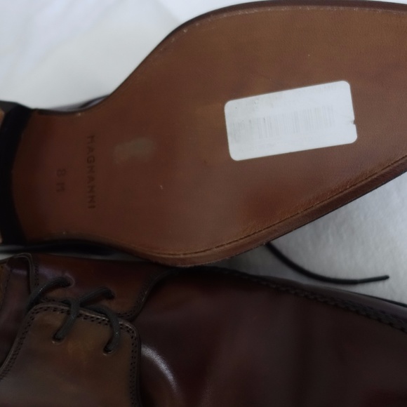 Magnanni Burnished Cognac Leather Laced Shoes Men main image 4