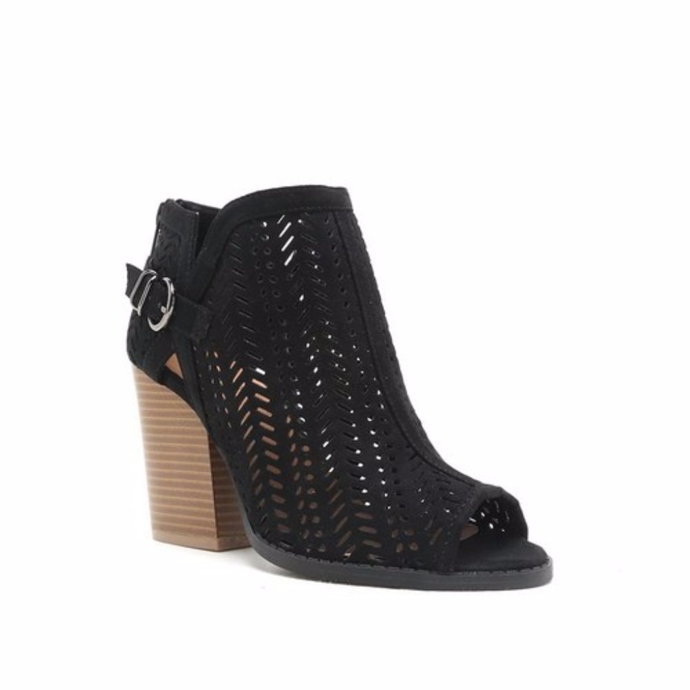 “Michelle” Black Peep Toe Ankle booties - Picture 3 of 3