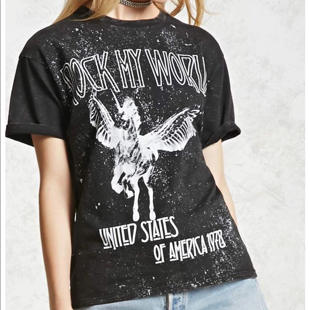 Forever 21 rock my world U.S of America 1978 tee