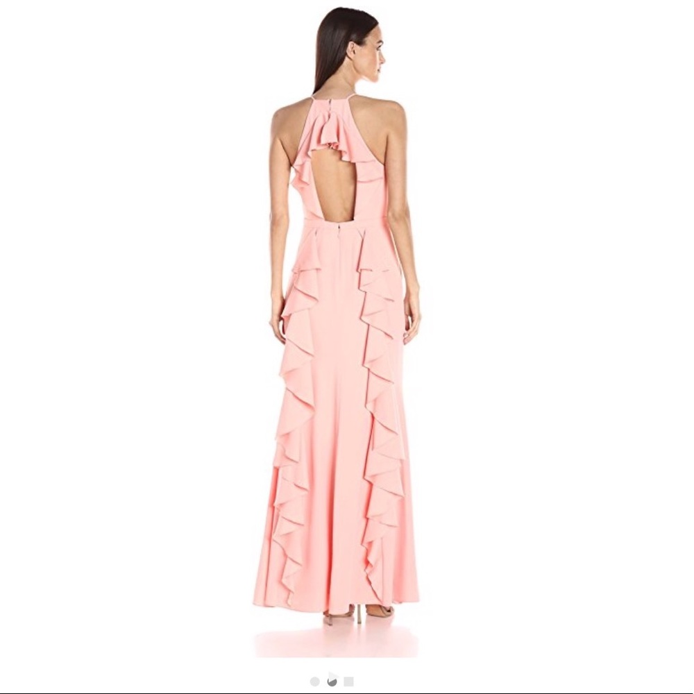 Laundry by Shelli Segal Ruffle-Back Gown