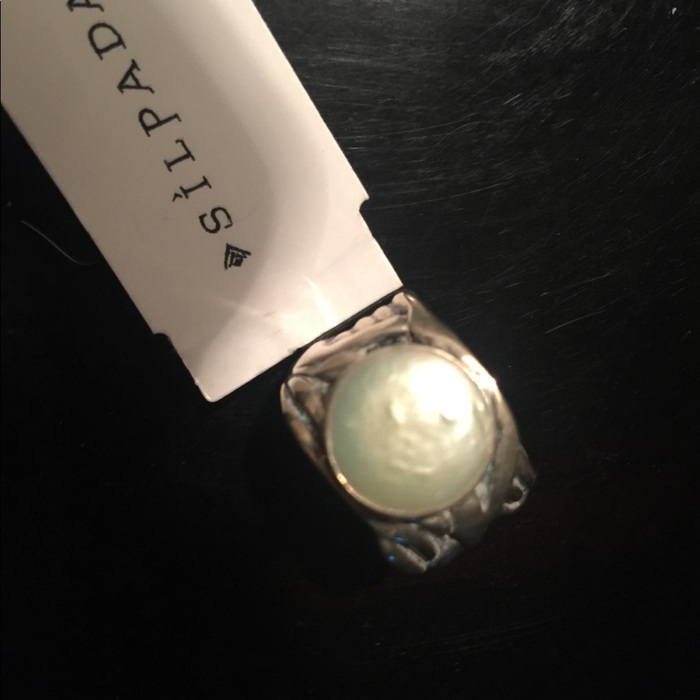 Silpada 925 RETIRED coin pearl ring