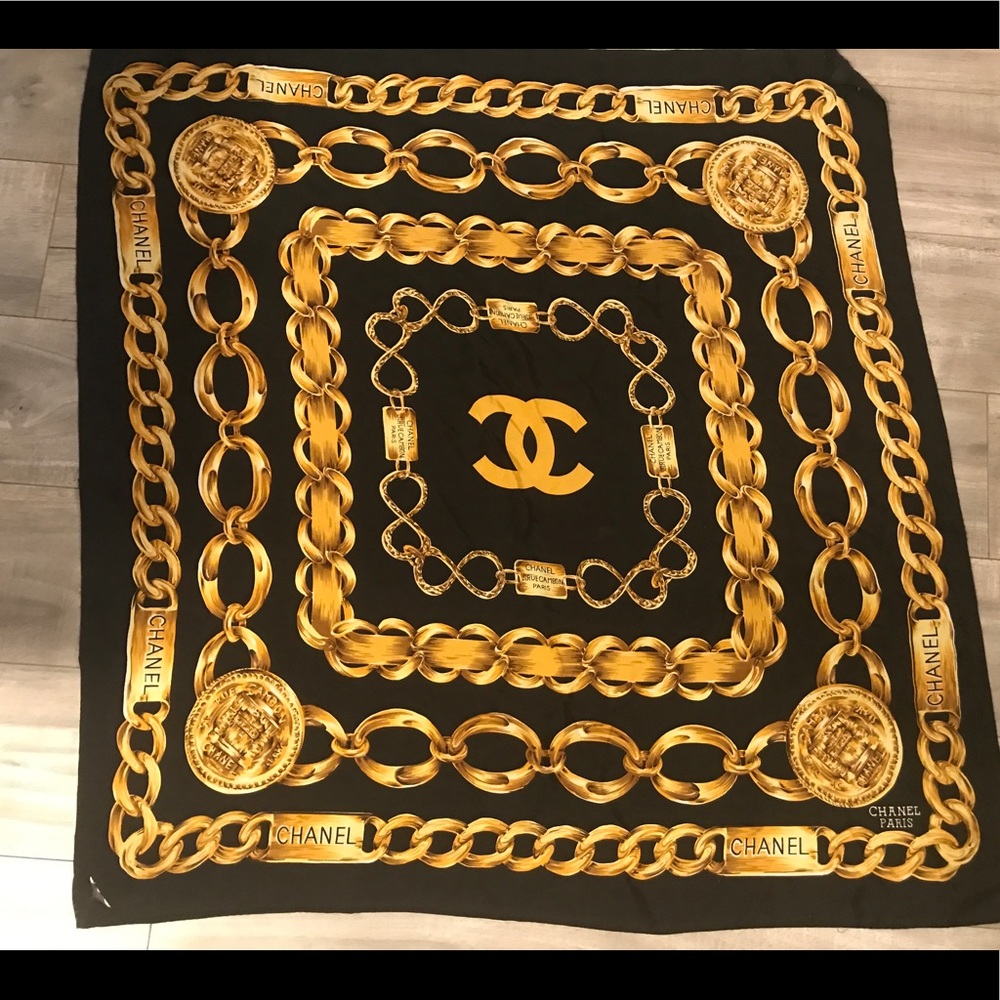 Chanel satin scarf