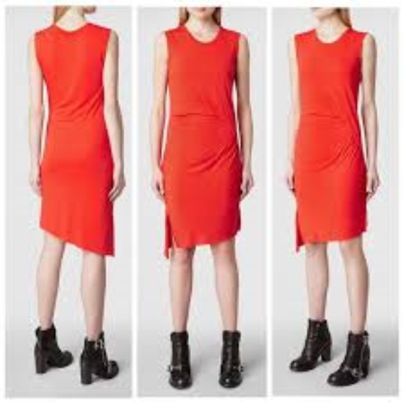 all saints red dress