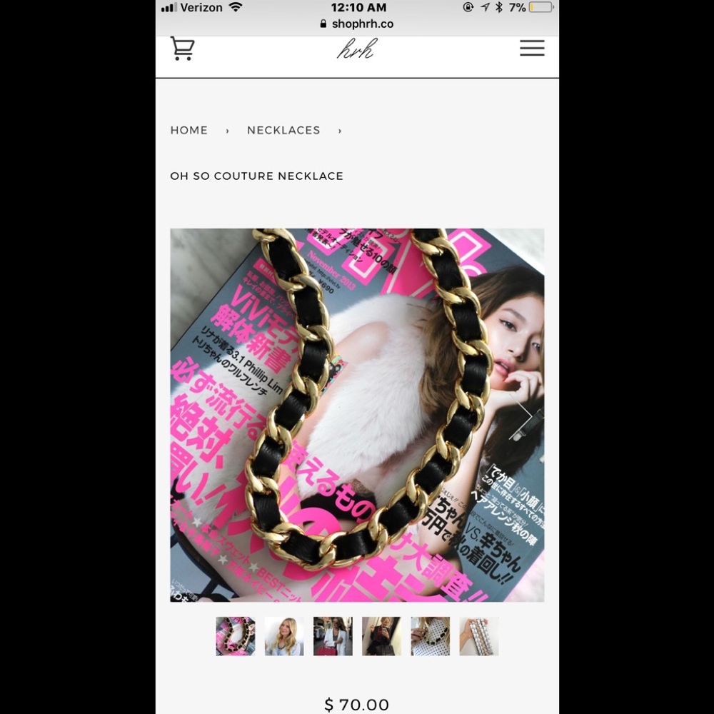 Hrh collection brand new oh so couture necklace
