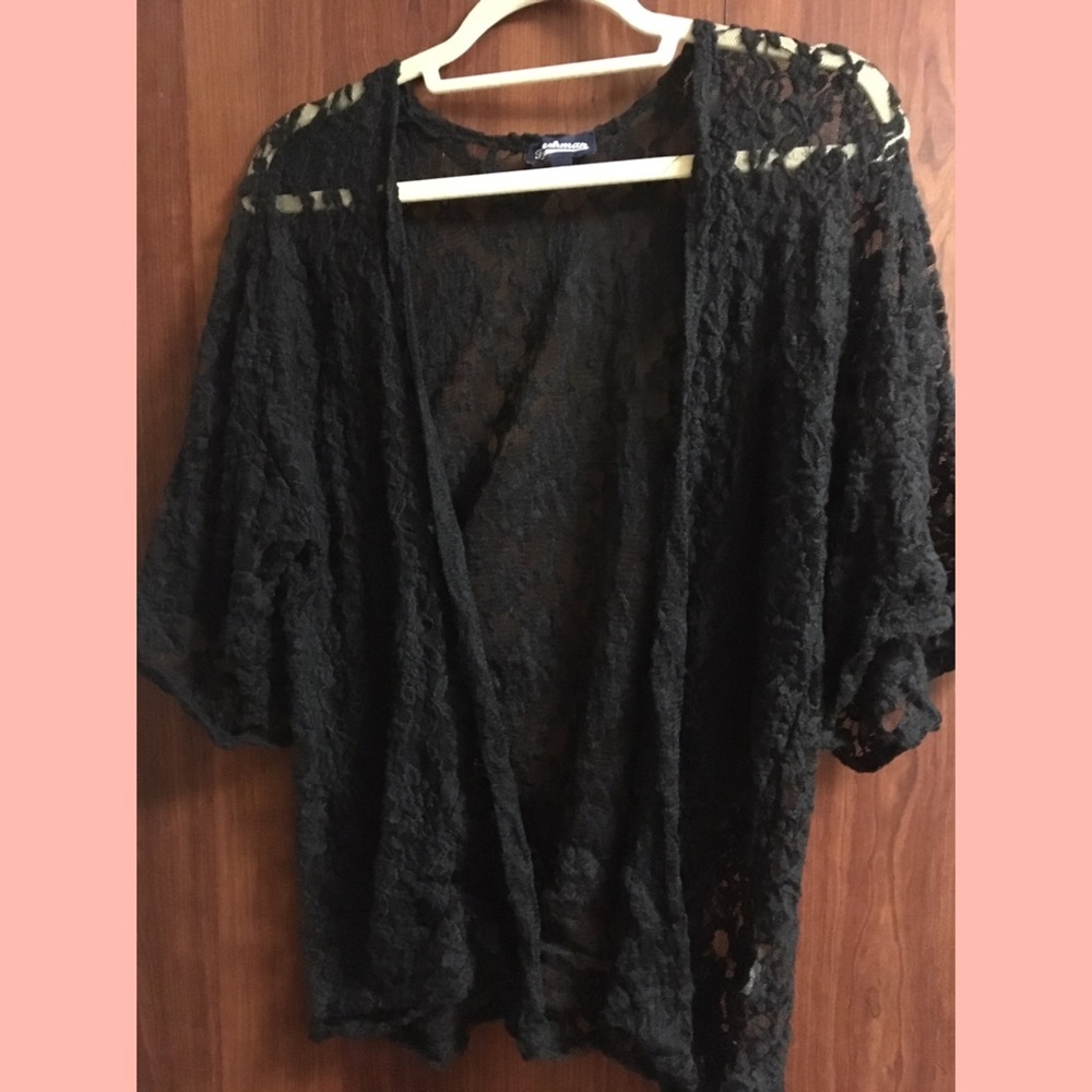 Black lace cardigan