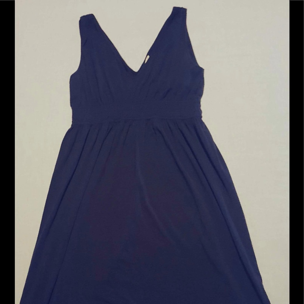 J Crew Navy Dress W/ V-Neck & V-Back