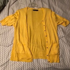 Yellow cardigan