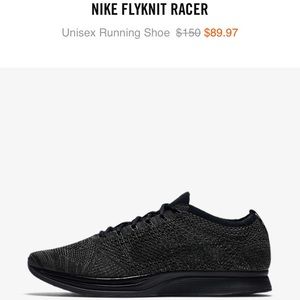 Nike flyknit racer triple black