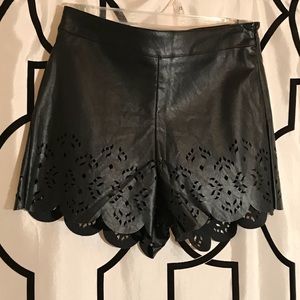Gianni Bini Faux Leather Penny Shorts