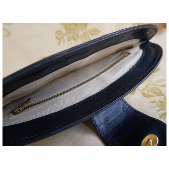 Vintage Bags - Navy Blue Vintage Leather Clutch Vintage Bags - Navy Blue Vintage Leather Clutch