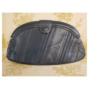 Vintage Bags - Navy Blue Vintage Leather Clutch Vintage Bags - Navy Blue Vintage Leather Clutch