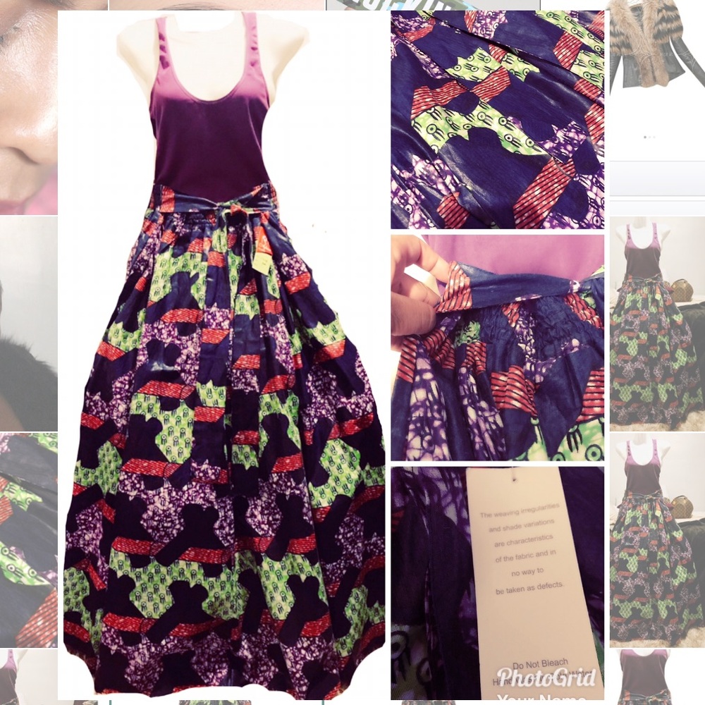 💥Wax African floor length  skirt with pockets