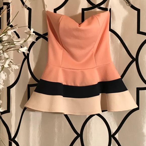 Color Block Strapless Top - Picture 1 of 2