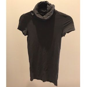 Theory Dark Gray Turtle Neck Short Sleeve Shirt