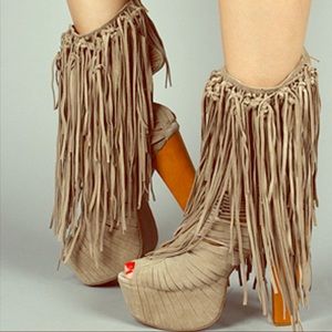 Jeffrey Campbell Wild Child Fringe Ankle Boot