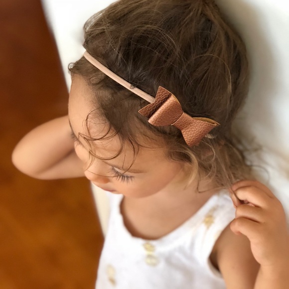 leather bow headband