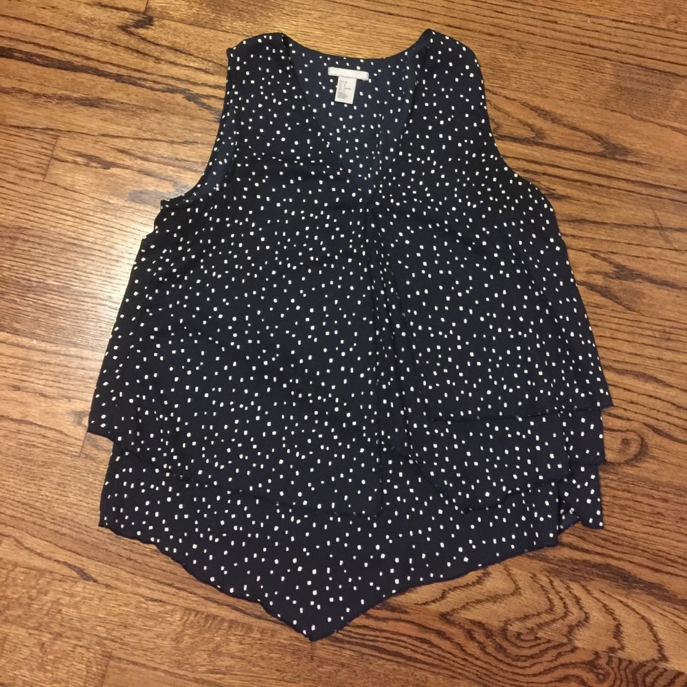 H&M Navy Spotted Top