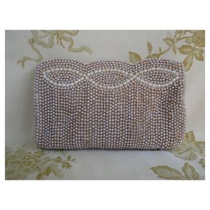 Faux Pearl Vintage Petite Clutch Made in Japan