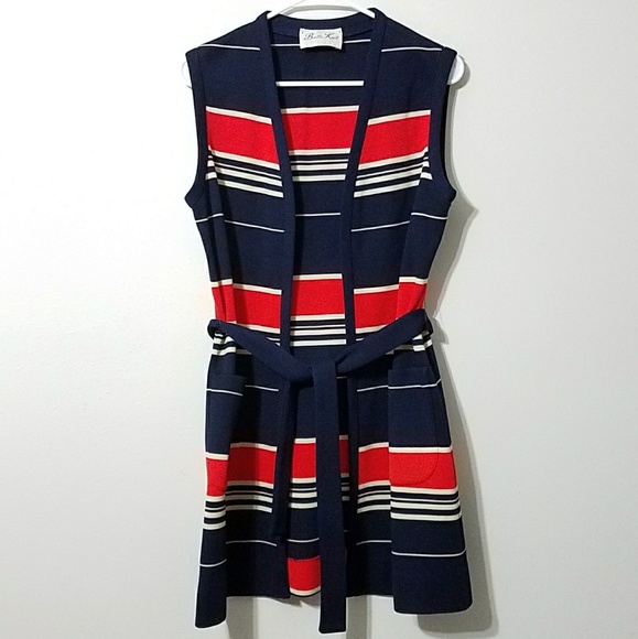Vintage Sweaters - Vintage striped belted sweater vest Vintage Sweaters - Vintage striped belted sweater vest