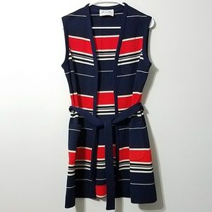 Vintage Sweaters - Vintage striped belted sweater vest Vintage Sweaters - Vintage striped belted sweater vest