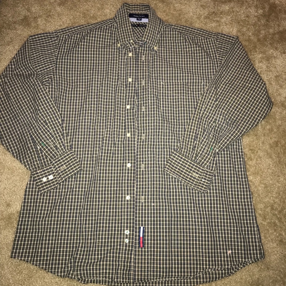 Tommy Hilfiger Button Down Dress Shirt, Size Med.