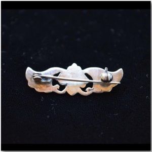 Vintage Jewelry - Revival Art Nouveau S Silver & Amethyst Pin Brooch Vintage Jewelry - Revival Art Nouveau S Silver & Amethyst Pin Brooch