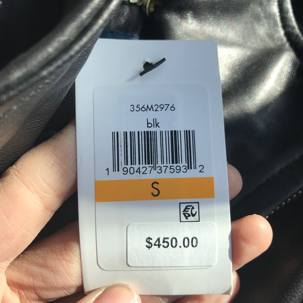 Cole Haan wing collar jacket leather