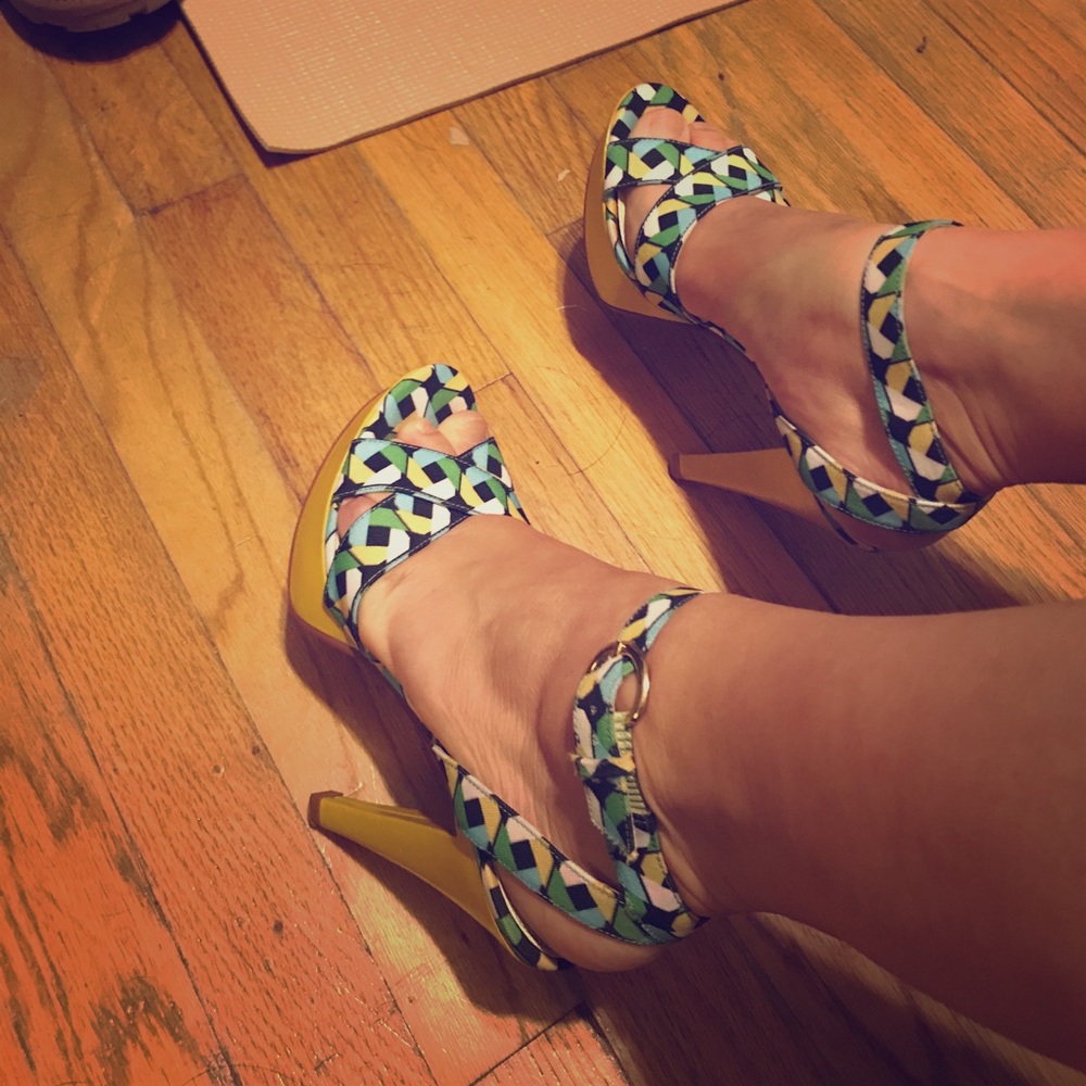 Multicolor Heel Sandals