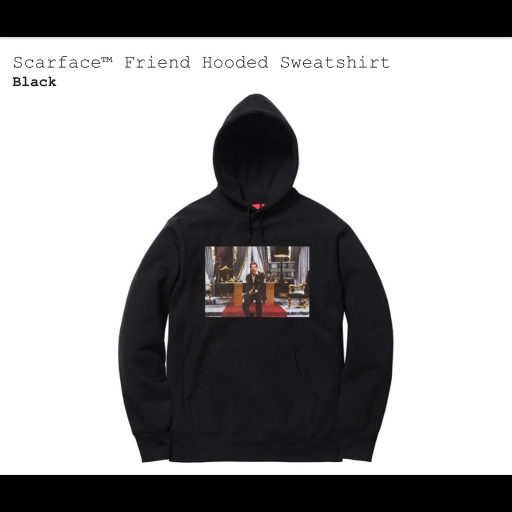 Supreme Scarface Friends hoodie L black