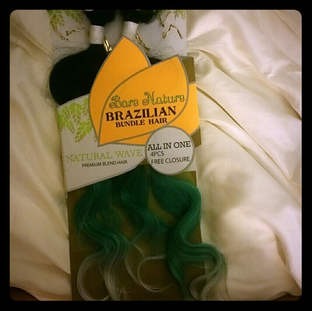 Teal blue and gray tipped mermaid hair extention