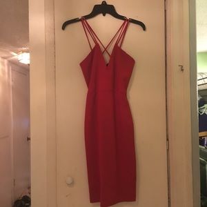 Strappy red dress