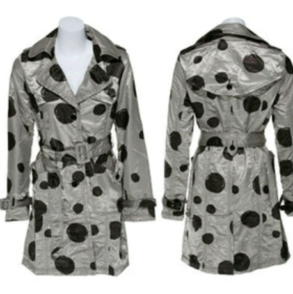 Trench Coat (Frost Grey/Black) polka dots
