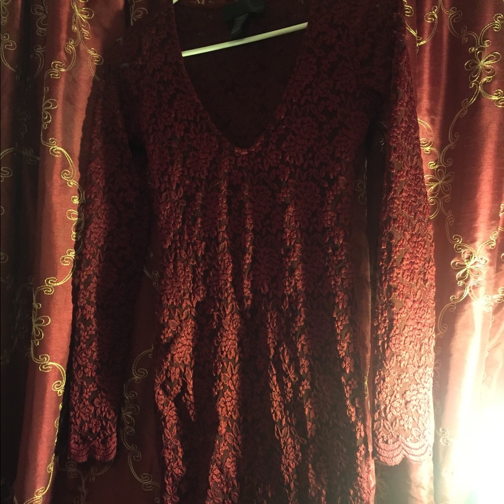 Burgundy lace dress