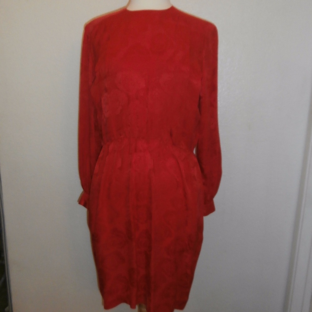 VINTAGE 1980s 100% SILK LIZ CLAIBORNE Dress