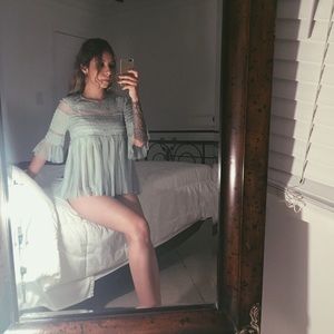 ZARA - XS Light Blue/Seagreen Mesh Top