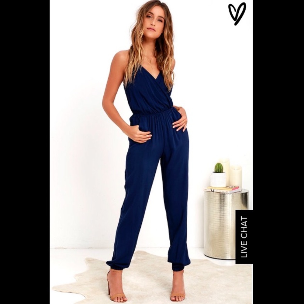 Lulu's - Learning To Fly Navy Blue Jumpsuit