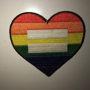 Iron on Pride rainbow heart patch