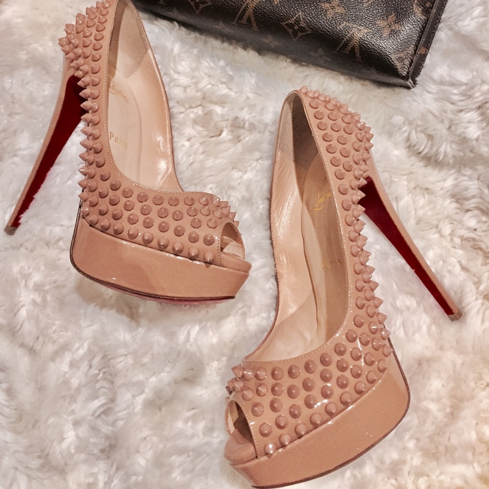 Christain Louboutin lady 140mm spiked peep toe