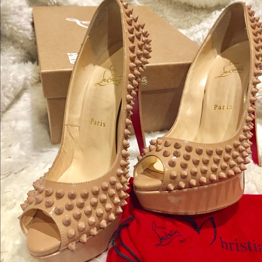 Christain Louboutin lady 140mm spiked peep toe - Picture 2 of 5