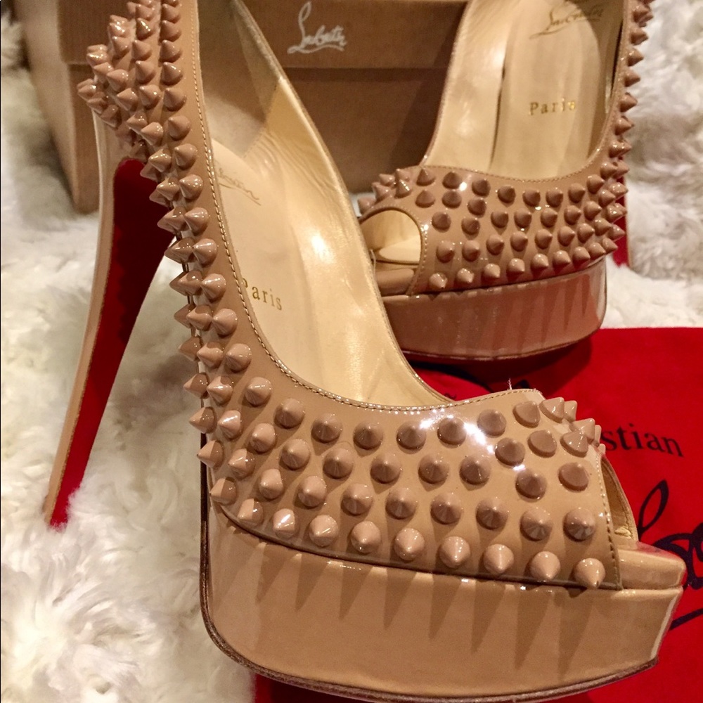Christain Louboutin lady 140mm spiked peep toe - Picture 4 of 5