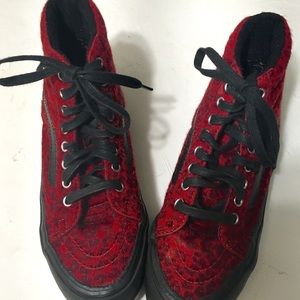 VANS Red Sk8 High Platform shoes size 5!